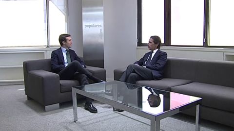 Pablo Casado recibe hoy a Jos&eacute; Mar&iacute;a Aznar en la sede del Partido Popular