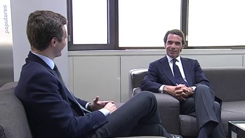 Pablo Casado recibe hoy a Jos&eacute; Mar&iacute;a Aznar en la sede del Partido Popular