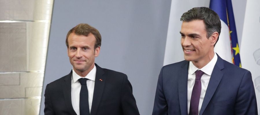 El presidente del Gobierno, Pedro Sánchez, junto a Macron El presidente del Gobierno, Pedro Sánchez, junto a Macron