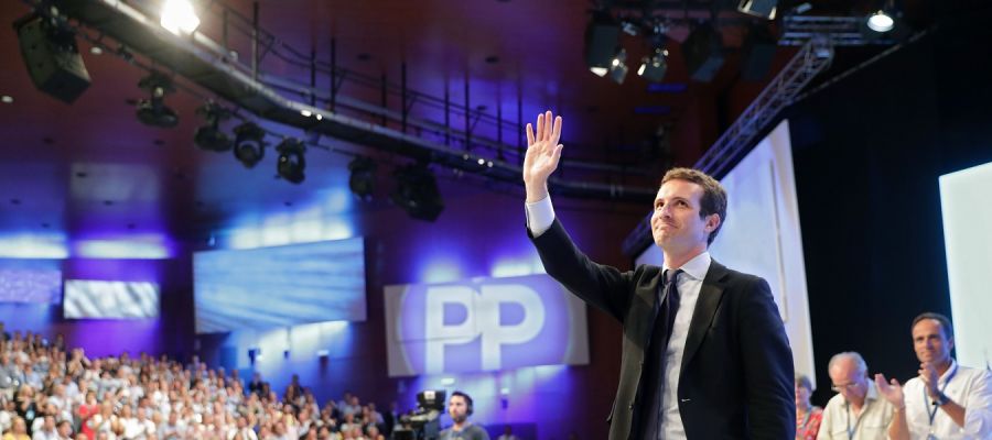 Pablo Casado en una imagen del Congreso Extraordinario del PP Pablo Casado en una imagen del Congreso Extraordinario del PP