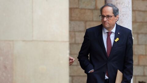 El presidente de la Generalitat de Catalu&ntilde;a, Quim Torra, asiste a la reuni&oacute;n semanal de Govern, en el Palau de la Generalitat de Barcelona.