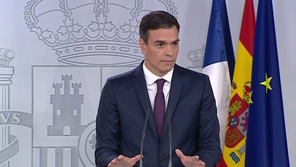 Pedro Sánchez durante su intervención.