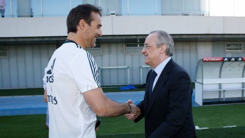 Lopetegui saluda a Florentino P&eacute;rez