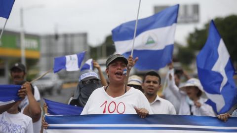 En la imagen una de las protestas en Nicaragua