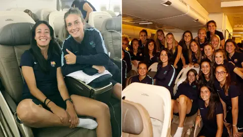 El equipo femenino del Barcelona viaja en business a Los Ángeles El equipo femenino del Barcelona viaja en business a Los Ángeles