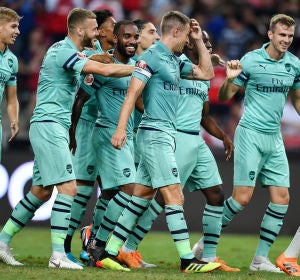 El Arsenal celebra un gol El Arsenal celebra un gol