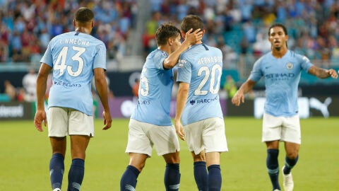 El Manchester City celebra un gol