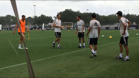 El cuerpo t&eacute;cnico del Real Madrid en Miami