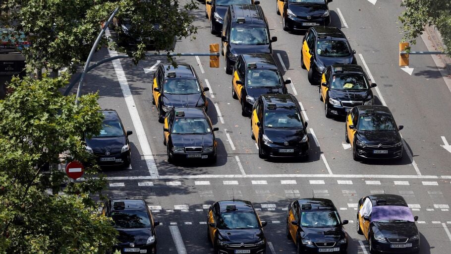 Taxis parados en Barcelona