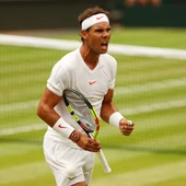 Rafa Nadal celebra un punto en Wimbledon Rafa Nadal celebra un punto en Wimbledon