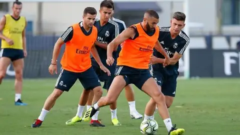 Benzema, en el entrenamiento del Real Madrid en Miami Benzema, en el entrenamiento del Real Madrid en Miami