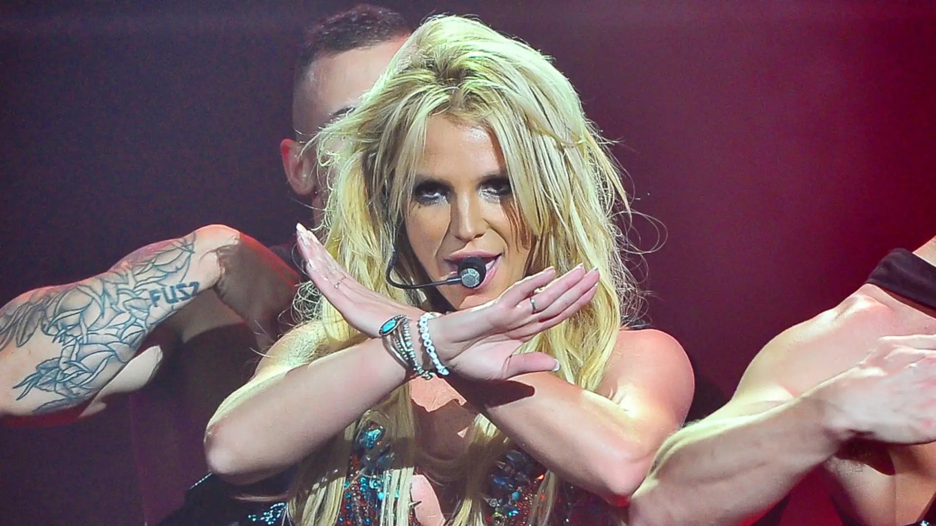 Britney Spears durante un concierto.