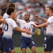 El Tottenham durante un partido de pretemporada