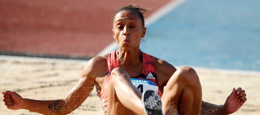 Ana Peleteiro, en la prueba de triple salto Ana Peleteiro, en la prueba de triple salto