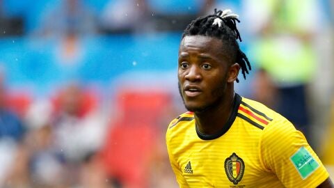 Michy Batshuayi, en un partido con la selecci&oacute;n belga