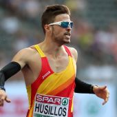 Óscar Husillos, en una prueba en los Europeos de atletismo