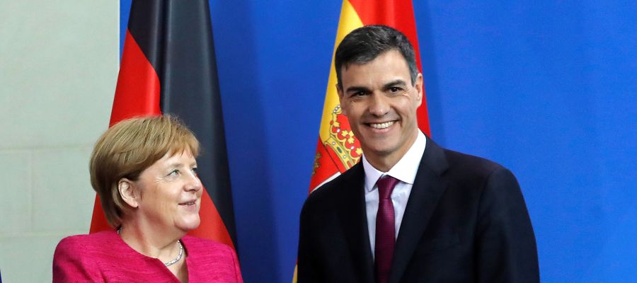 Angela Merkel y Pedro Sánchez Angela Merkel y Pedro Sánchez
