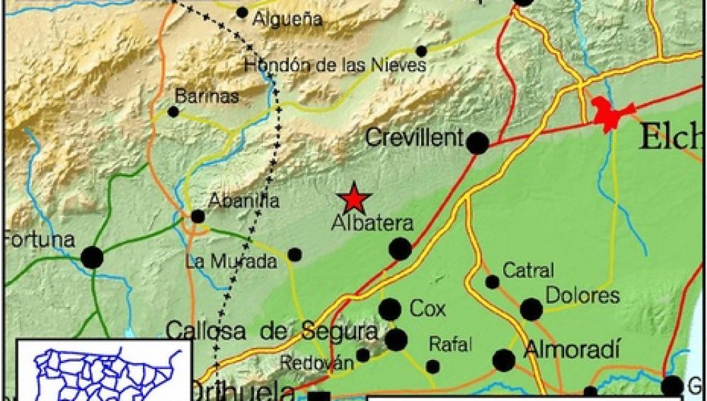 Mapa de la ubicación del terremoto
