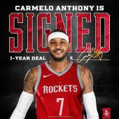 Los Rockets hacen oficial el fichaje de Carmelo Anthony