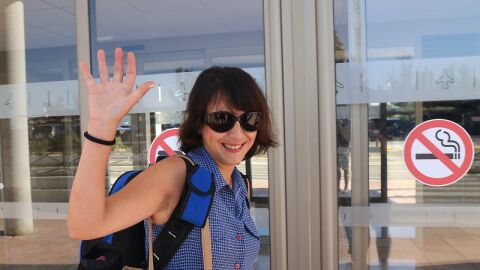 Juana Rivas en su marcha a Italia