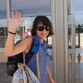 Juana Rivas en su marcha a Italia Juana Rivas en su marcha a Italia