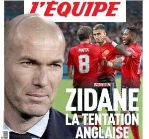 Portada del diario L'Equipe con Zidane Portada del diario L'Equipe con Zidane