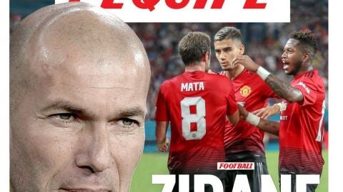 Portada del diario L'Equipe con Zidane