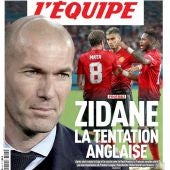Portada del diario L'Equipe con Zidane