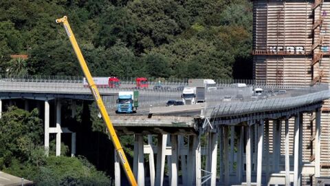 Puente de Morandi que se vino abajo en G&eacute;nova