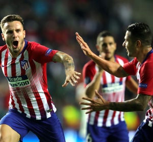 Saúl celebra su gol con el Atlético de Madrid Saúl celebra su gol con el Atlético de Madrid