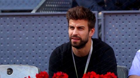 Gerard Piqu&eacute;, presenciando el Mutua Madrid Open de tenis