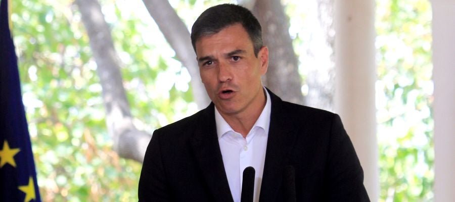 El presidente del Gobierno español, Pedro Sánchez, durante una rueda de prensa El presidente del Gobierno español, Pedro Sánchez, durante una rueda de prensa
