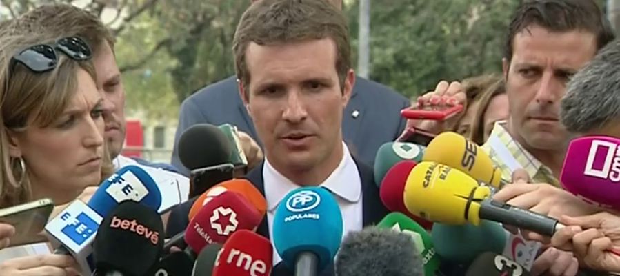 Pablo Casado: "Hoy es el día en el que todas las fuerzas políticas debemos mostrar unidad" Pablo Casado: "Hoy es el día en el que todas las fuerzas políticas debemos mostrar unidad"