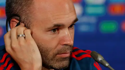 Andrés Iniesta en rueda de prensa Andrés Iniesta en rueda de prensa