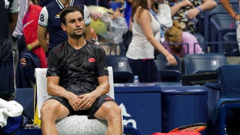 David Ferrer en el partido ante Nadal en el US Open