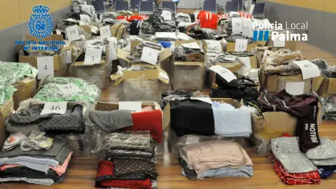 Objetos falsificados Operación policial