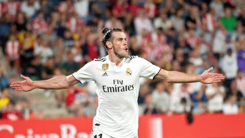 Bale celebrando un gol con el Real Madrid