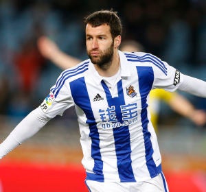 Agirretxe en un partido con la Real Sociedad Agirretxe en un partido con la Real Sociedad