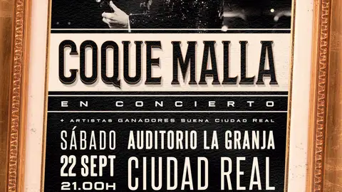 Coque Malla actuará en C.Real el 22 de septiembre Coque Malla actuará en C.Real el 22 de septiembre