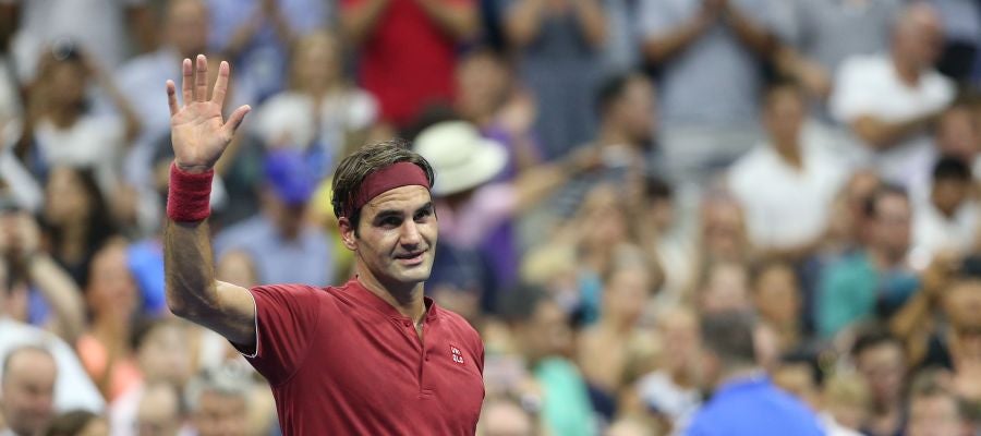 Roger Federer en un parido del US Open Roger Federer en un parido del US Open