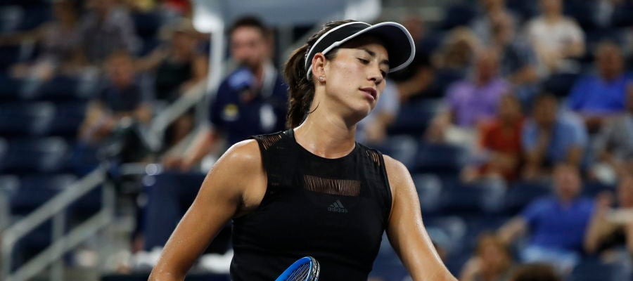 Garbiñe Muguruza en un partido del US open 2018 Garbiñe Muguruza en un partido del US open 2018