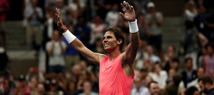 Rafa Nadal celebra una victoria Rafa Nadal celebra una victoria