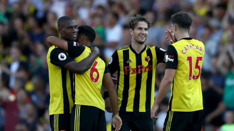 El Watford celebra un gol
