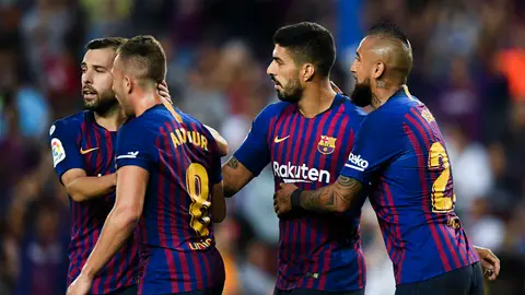 El Barça celebra un gol El Barça celebra un gol