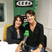 María Gómez con Ruth Beitia