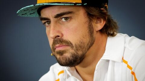 Fernando Alonso, durante una rueda de prensa