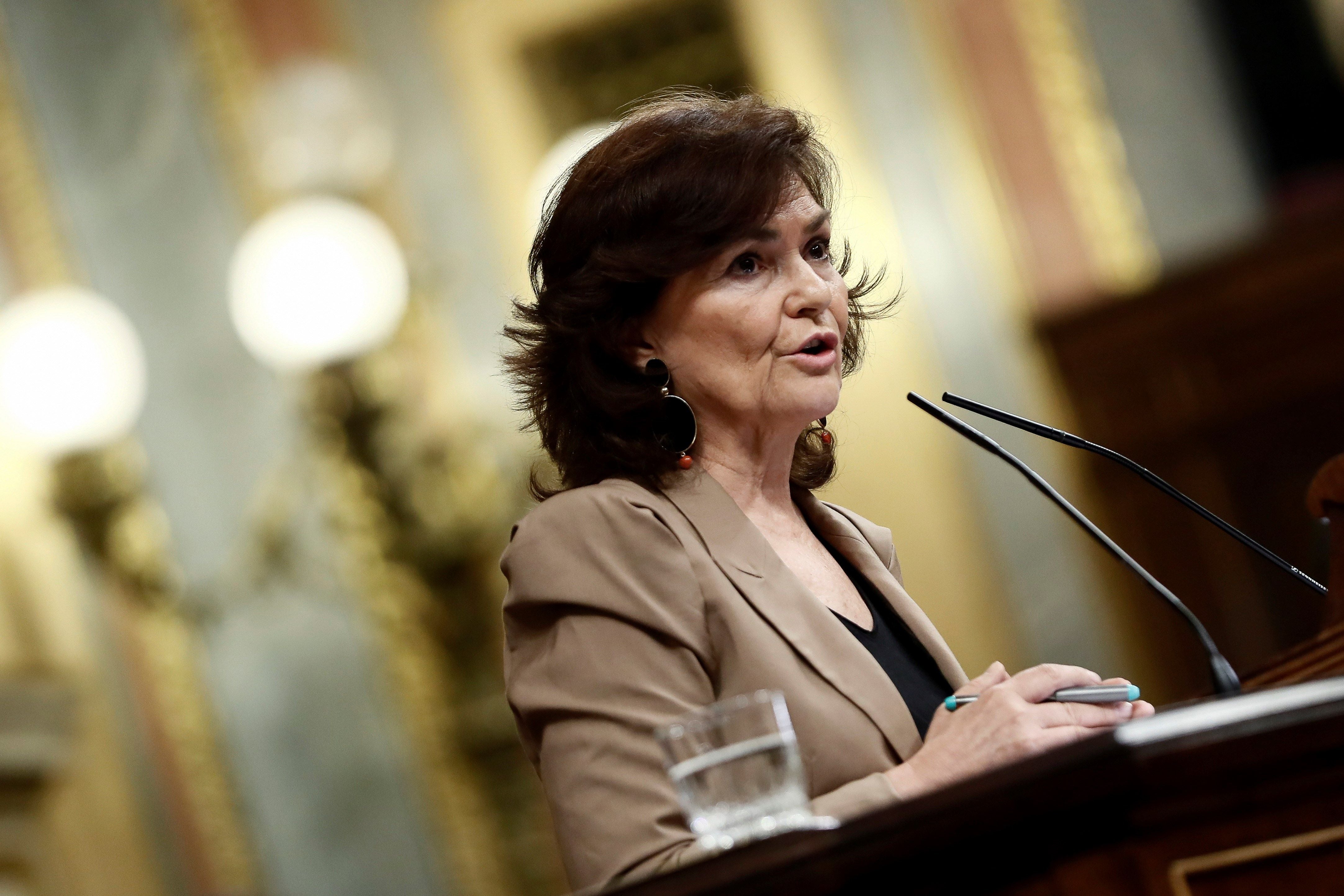 Carmen Calvo: "No hay paz sin justicia" ante la "atroz anomalía" de Franco Carmen Calvo: "No hay paz sin justicia" ante la "atroz anomalía" de Franco
