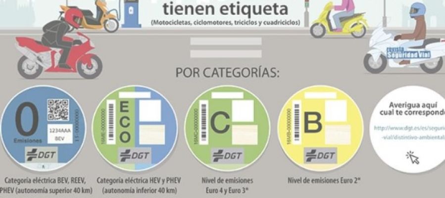 Etiquetas medioambientales para motos Etiquetas medioambientales para motos