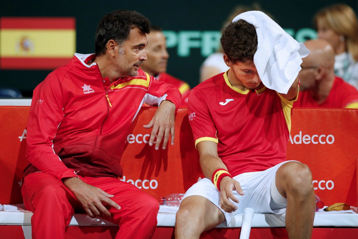Pablo Carreño se rompe y España pierde el primer punto de la Davis ante Francia Pablo Carreño se rompe y España pierde el primer punto de la Davis ante Francia
