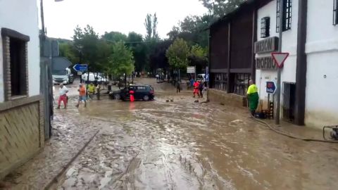 Fuertes lluvias en la localidad granadina de Riofr&iacute;o